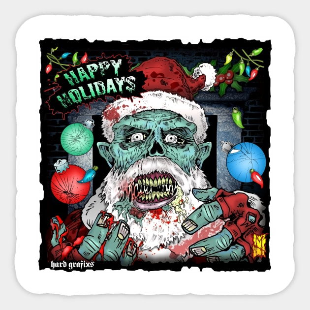 Santa Zombie wants Brains by Grafixs© / Miguel Heredia Sticker by Grafixs©